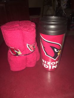 Arizona Cardinals 6 pack washcloth and cup