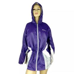 Reebok Vintage Retro 90's hoodie zip-up windbreaker Track jacket Womens Medium