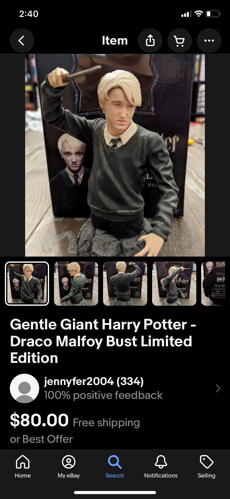 Draco Malfoy Gentle Giant Ltd. Collectible Bust Figure Limited Edition #1331 Out Of 3000