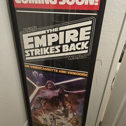 Original Vintage Framed Empire Strikes Back Poster