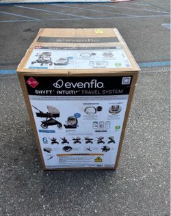 Evenflo Shyft Intuiti+ Travel System with Revolve180 Car Seat - Champagne