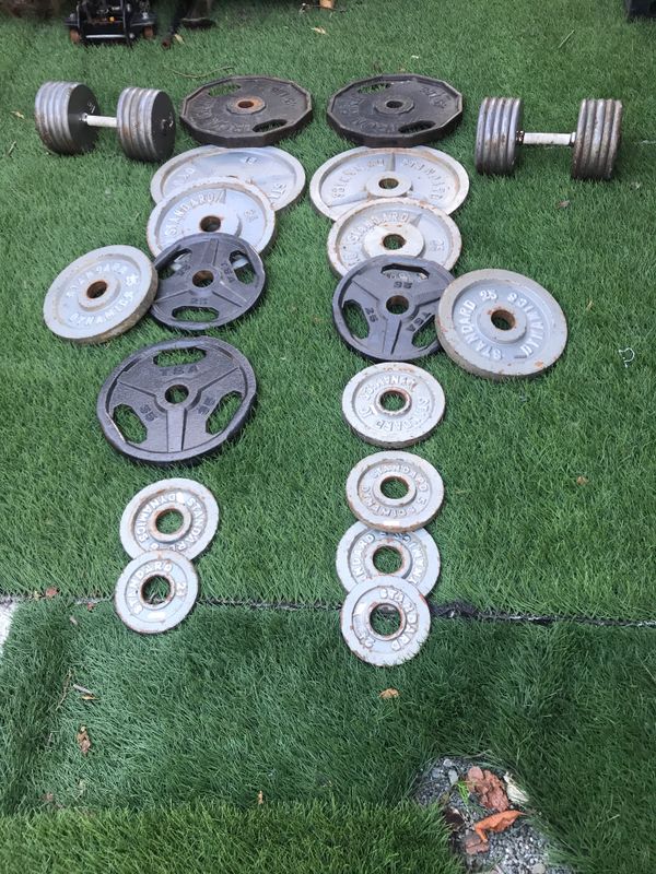 Olympic weights and 100lbs dumbbells for Sale in Richmond, CA OfferUp