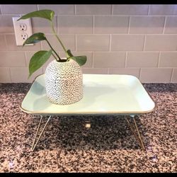 Retro Style Turquoise Metal Tray