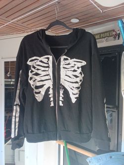 Women's black skeleton hoodie