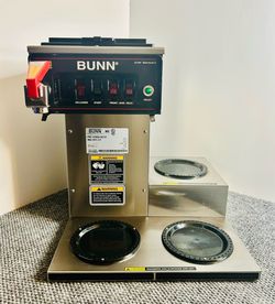 Bunn Commercial Grade Coffee Maker, CWTF15-3L, (3) Burner, (2) Tier, 12 cup Coffee Maker, (Pots not included).