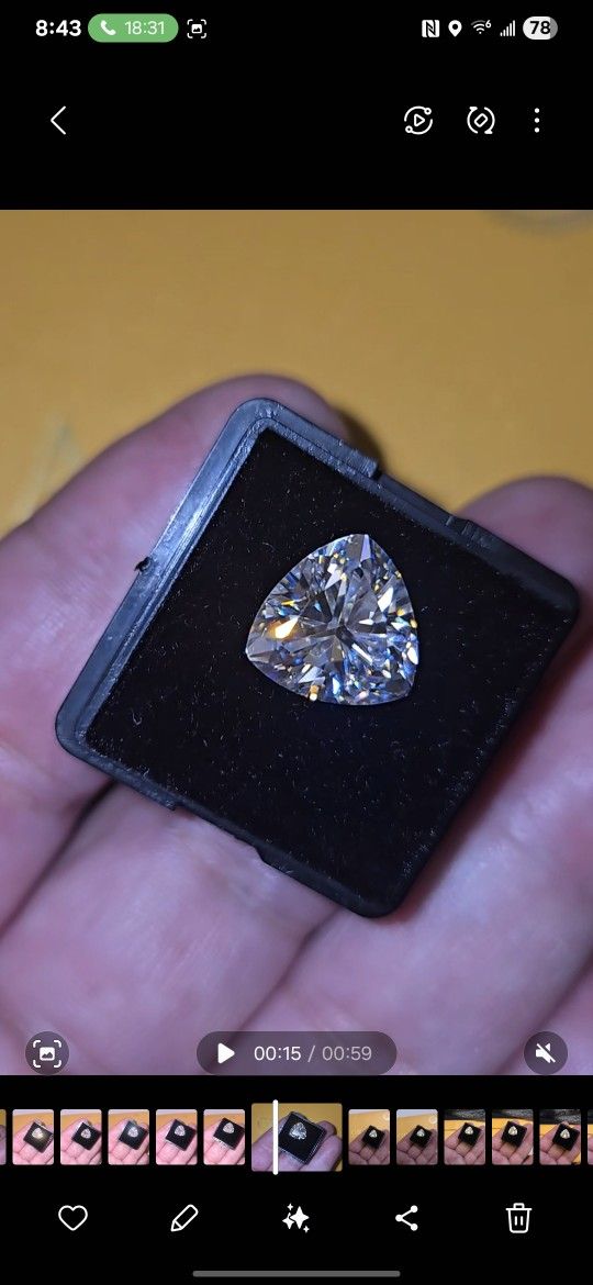 5 Carat Trillion Cut Super Sparkly White D Color VVS1 Clarity Moissanite Gemstone For Engagement Ring, Wedding, Anniversary, Birthday, Custome Jewelry