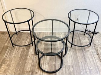 Round Glass Top Table Set