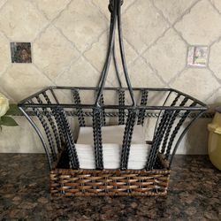 Metal And Wicker Basket