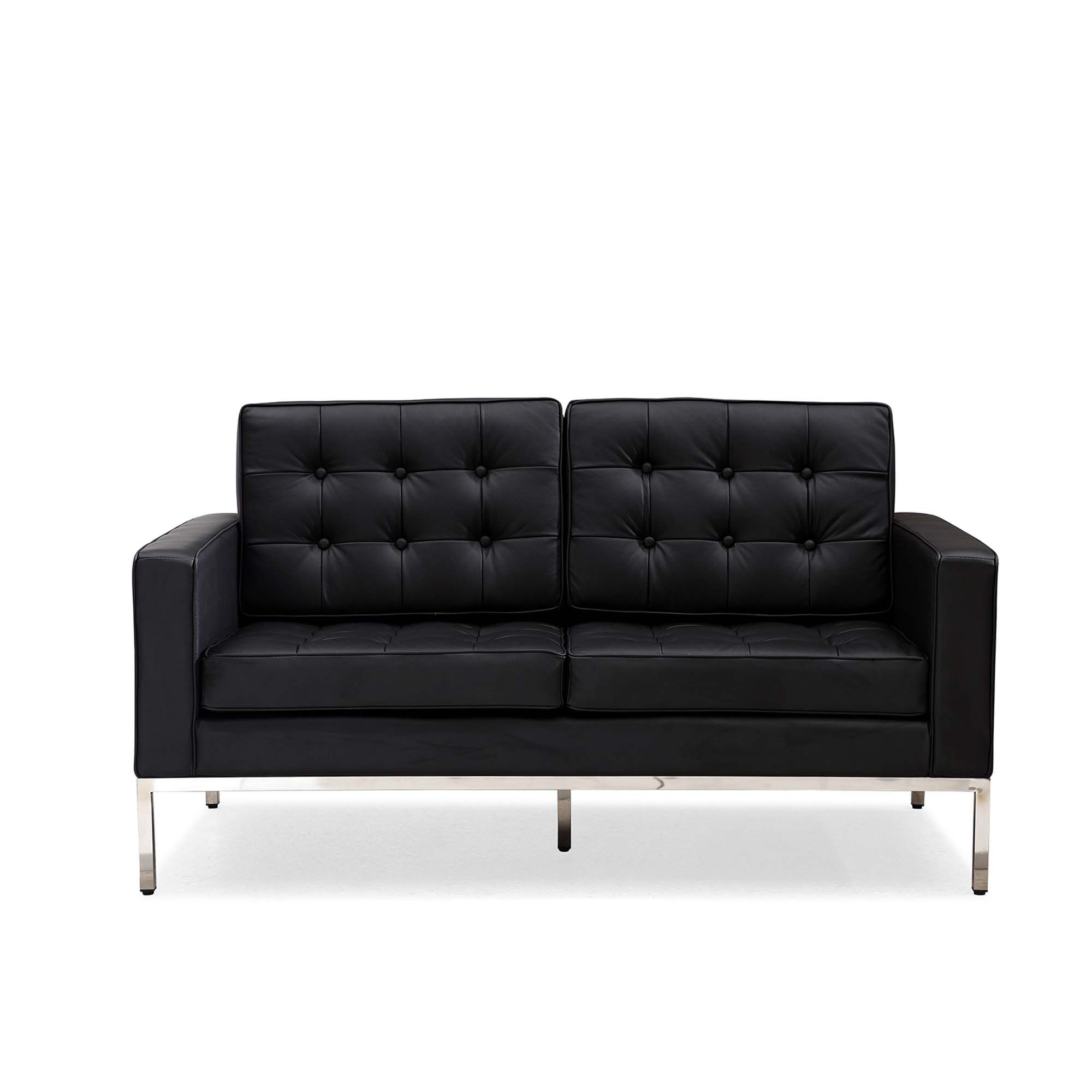 Leatherite Nailheads Florence Two Seat Sofa