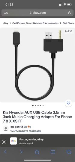 AUX USB Cable iPhone For Kia Hyundai