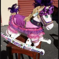 Small Rocking Horse "PENNY THE CIRCUS HORSE" SHE HAS PENNYSALL OVER!