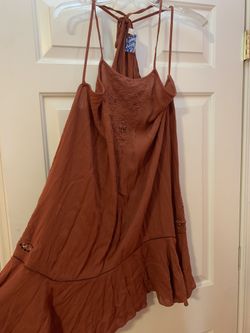 Free People Flowy Terra-cotta Dress M NWT