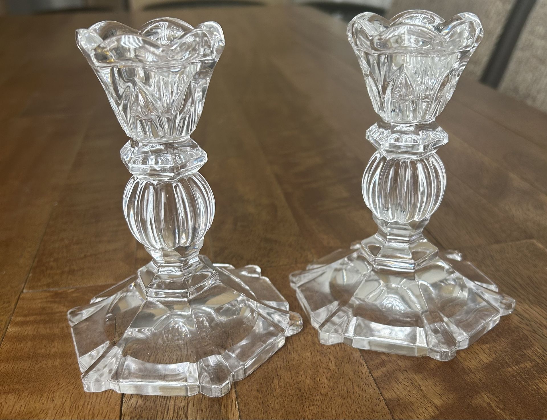 Clear Glass Candle Holders