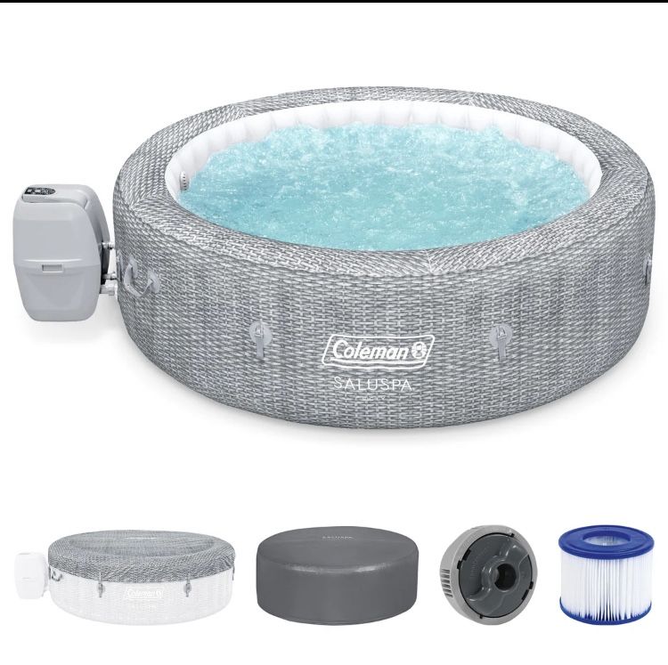 Coleman Sicily AirJet Round Inflatable Hot Tub with EnergySense Cover
