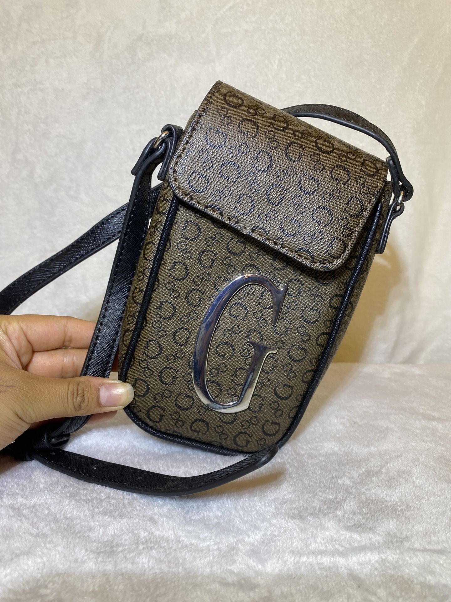 Guess Bag, brown/black/sliver, small