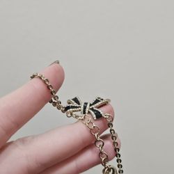Crystal Enamel Bow Bracelet