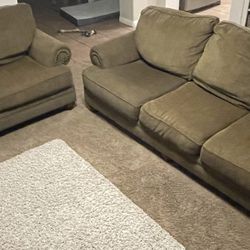 Couch, Loveseat, and Chair With Ottoman