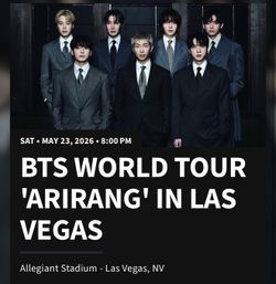 BTS Tickets 300 level Saturday May 23