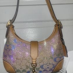 Coach Hampton Hobo Rainbow Crystal