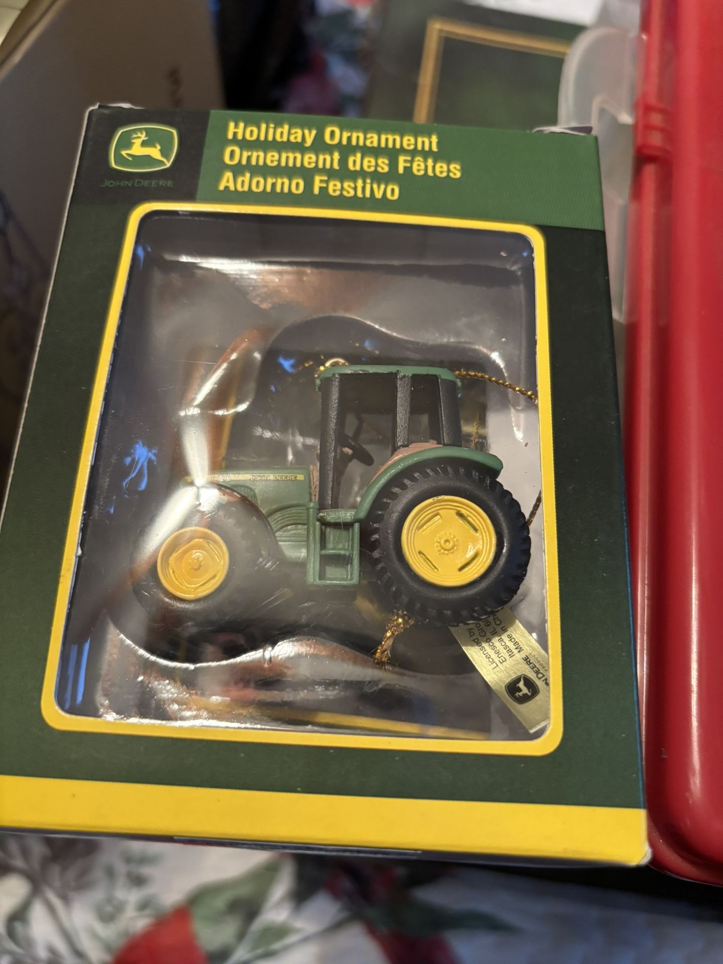 Set Of 3 John Deere Tractor Ornaments