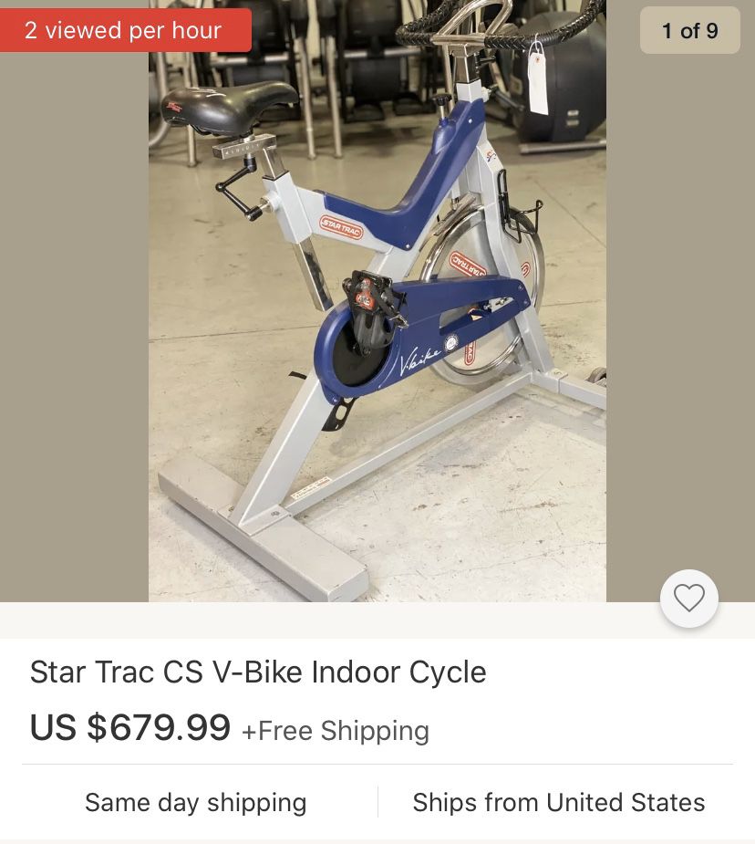Star Trac CS V-Bike Indoor Cycle / Exercise Bike
