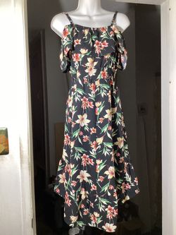 Floral Cold-Shoulder Midi Dress