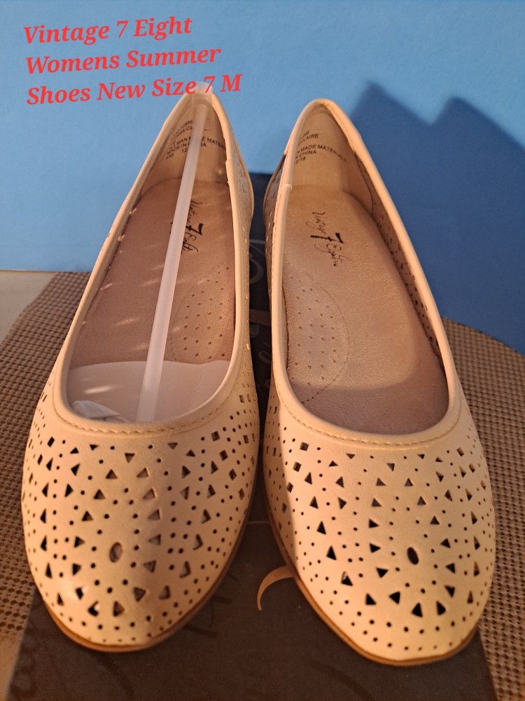 Vintage 7 Eight Womens Summer Shoes New Size 7 M 40.00 for Sale