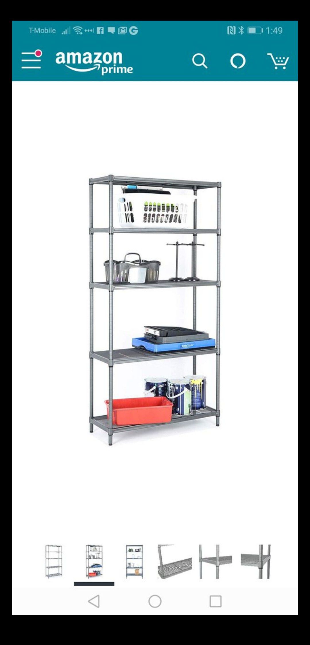 5 Tier Mesh Shelving Unit Metal Shelf Shelves Storage Organizer Rack