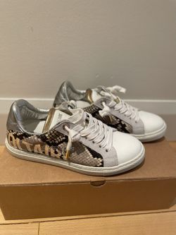 ZADIG & VOLTAIRE Women's White Zv1747 Wild Print Multi Sneakers Shoes Sz 37 US 7