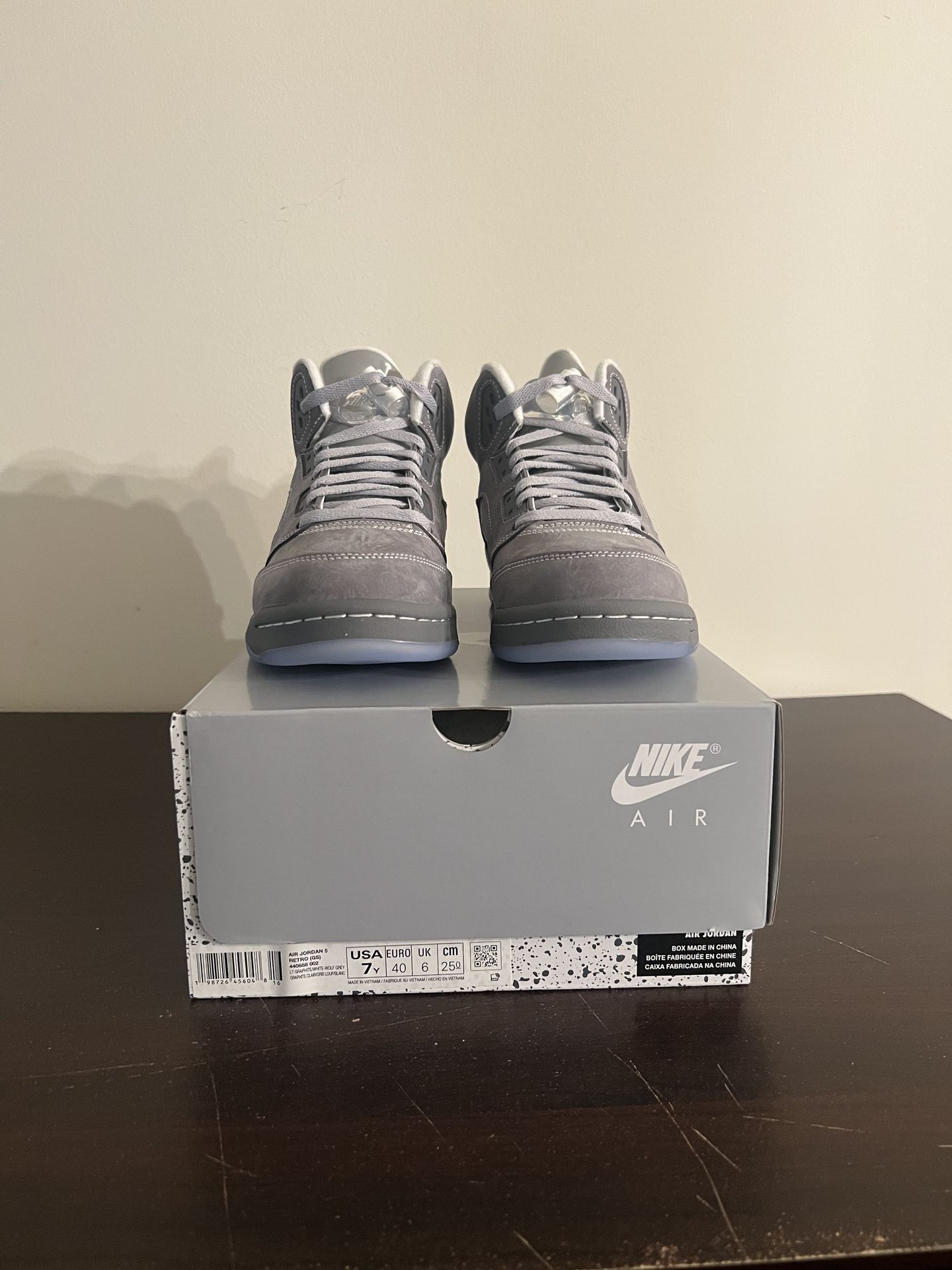 Air Jordan 5 Retro Wolf Grey 2026 Grade School Size 7Y/7mens/8.5womens (440888-002) IN HAND π₯$280