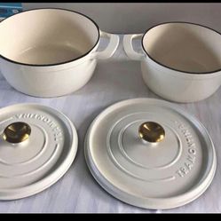 Tramontina 4-Quart & 6-Quart Cast Iron Dutch Oven, Porcelain Enamel, 4-Piece Set