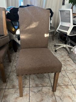 Upholstered Dining Chairs with Nailhead Trim