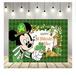 St. Patrick’s Mickey Mouse Background Backdrop Banner $10