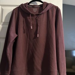 Calvin Klein women's Maroon Hooded Waffle Sweater