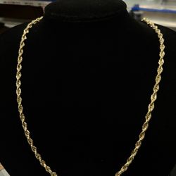 $740 Rope Hollow Yellow Gold Chain
