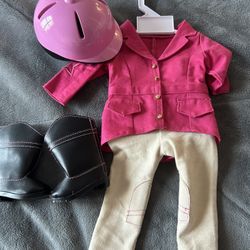 American Girl doll horseback riding outfit with helmet and boots
