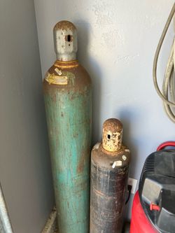 Oxygen and acetylene bottles