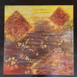 Framed Canvas Art Work With Vibrant Colors 