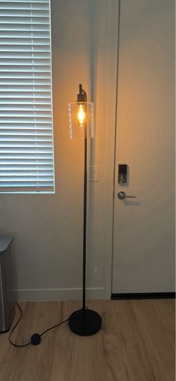 Industrial Floor Lamp with Glass Shade (65 inches)