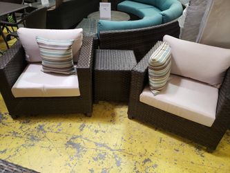 New 3pc outdoor patio furniture chat set sunbrella fabric tax included