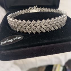 2CT TW Diamond Sterling Silver 925 Bracelet 