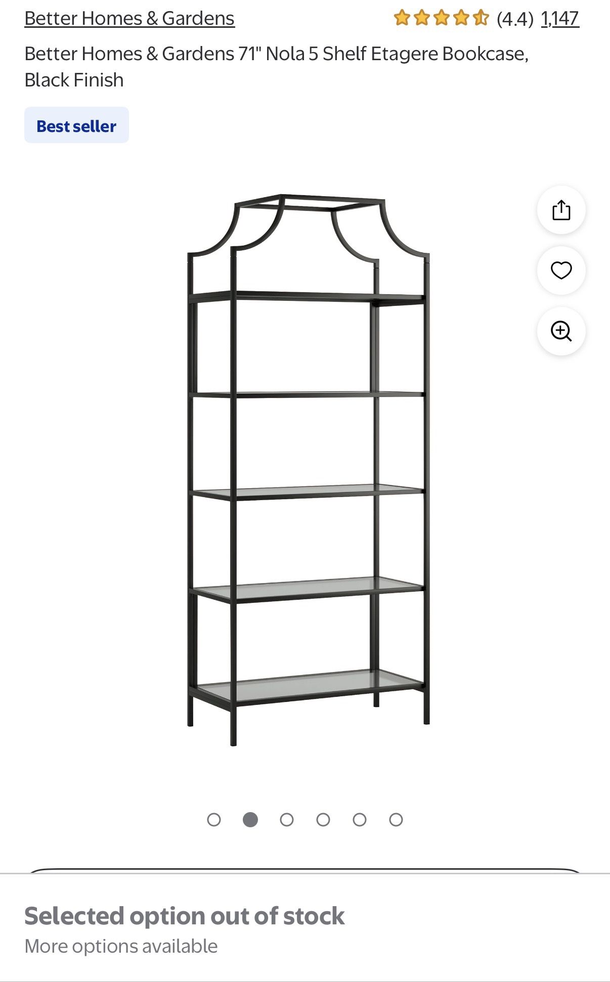 2 Black Metal Bookshelves; 1 NIB