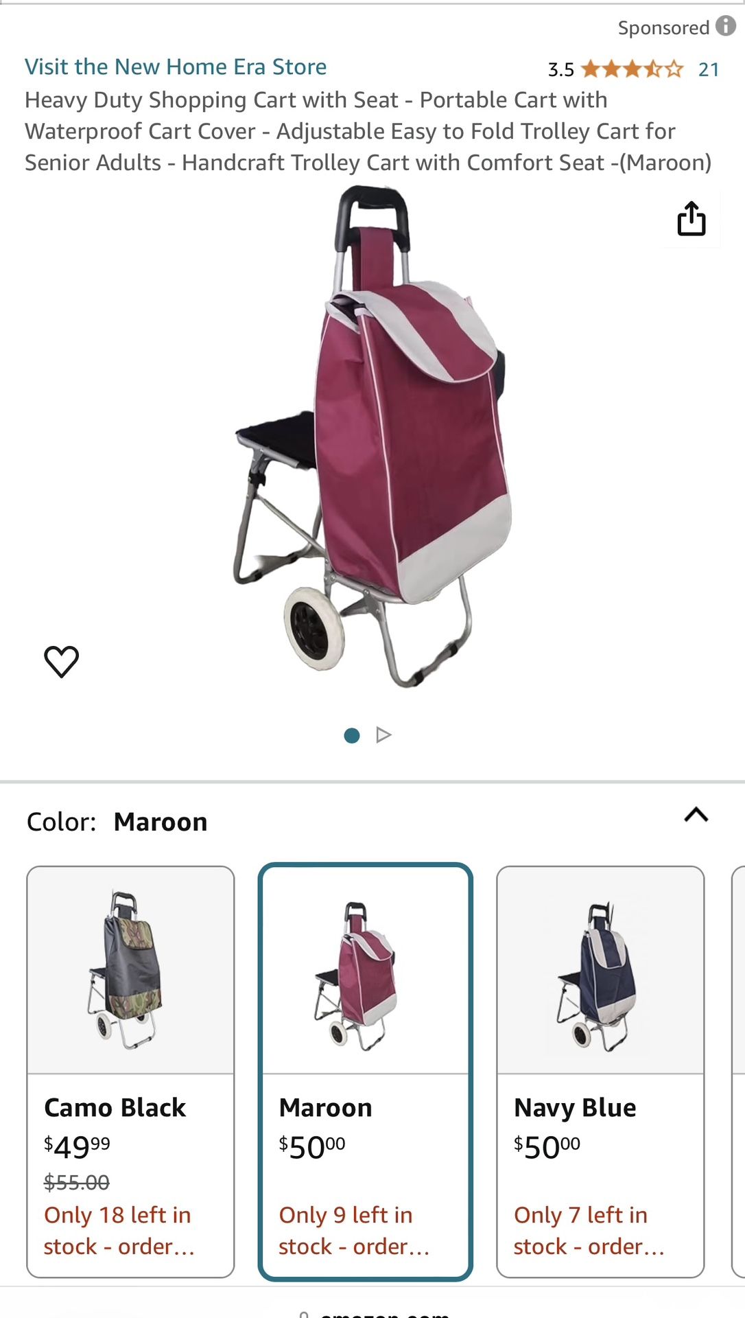 New Foldable Grocery Getter Shopping Cart With Seat