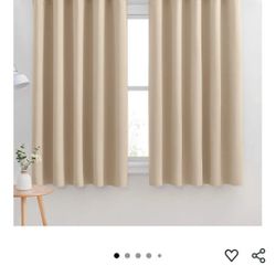 Curtains - Room Darkening Beige 70W x  63 L inches 1 Pack Left