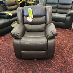Vinyl Brown Recliner 