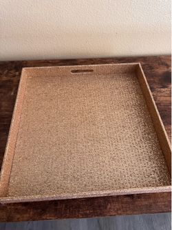 Gold Glitter Square Serving Tray