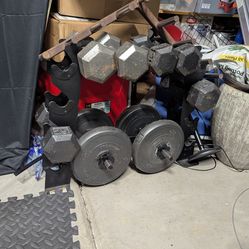 Dumbbells and dumbbell rack