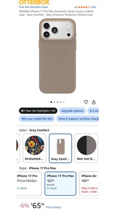 OtterBox iPhone 17 Pro Max Symmetry Series Cactus Leather Case