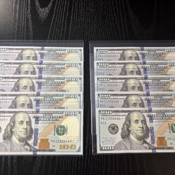 ⭐️ 10x TEN Sequential Star Notes - 2017 A $100 Bills Uncirculated CRISP Chicago! Numismatic Rare US Paper Currency MINT PCGS 