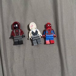 Lego spider man,gwen, and miles